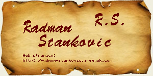 Radman Stanković vizit kartica